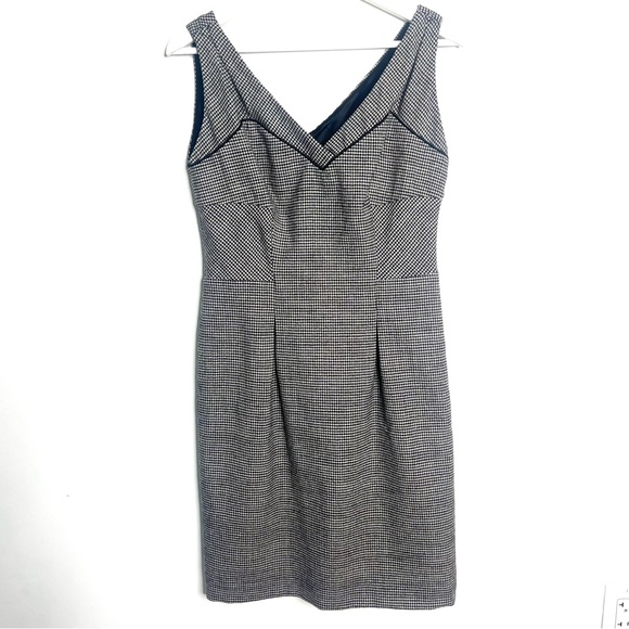 Diane Von Furstenberg Raisa Sheath Wool Dress White Black Size 10 - Picture 2 of 12